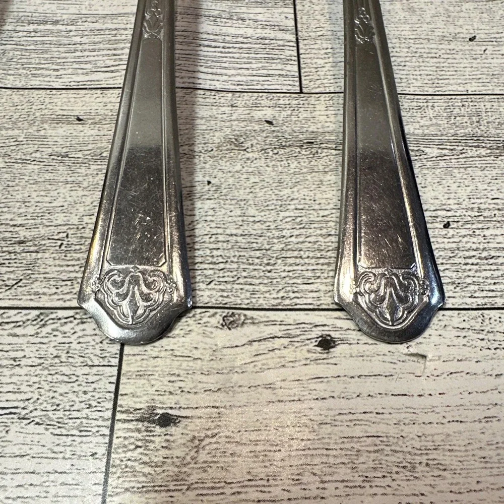 World Stainless USA Stainless Steel Spoons 3PC Floral Vintage